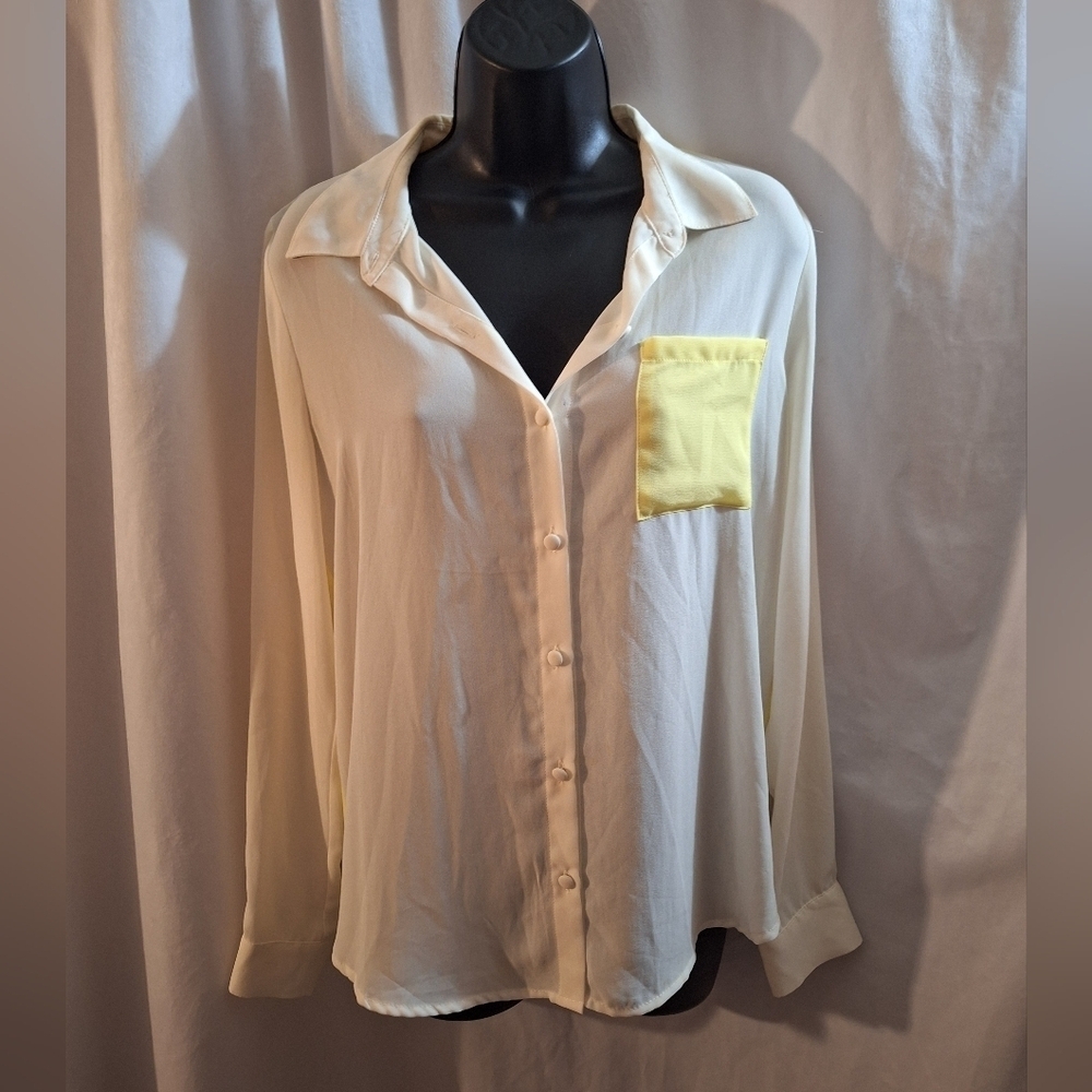 Forever 21 Cream and Yellow Shirt